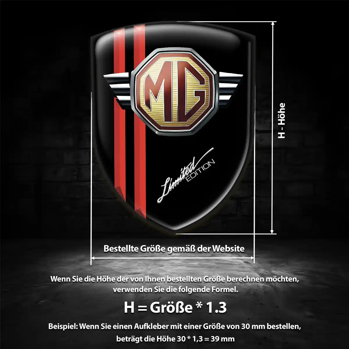 MG Emblem Aufkleber Wappen Markenedition