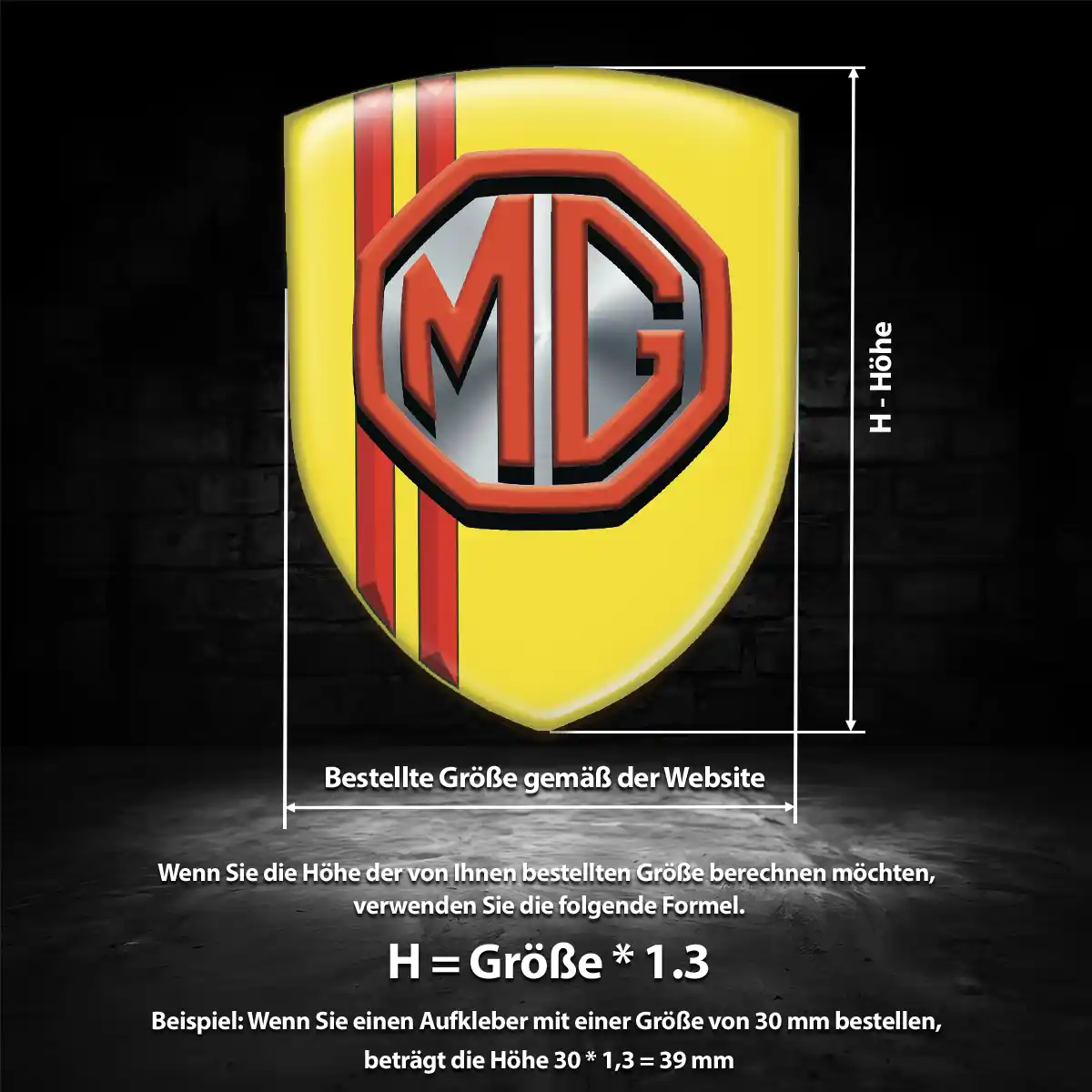 MG Emblem Aufkleber Wappen Modernes Design