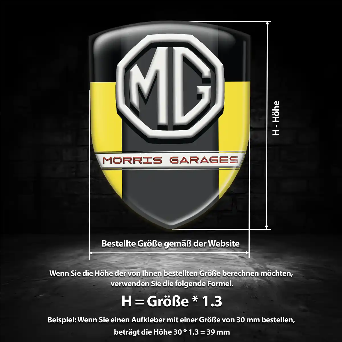 MG Emblem Aufkleber Wappen Premium-Edition