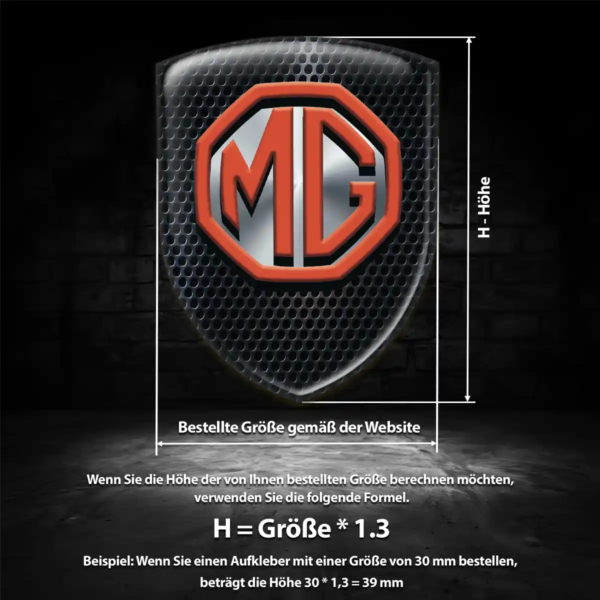 MG Emblem Aufkleber Wappen Stilvolles Design