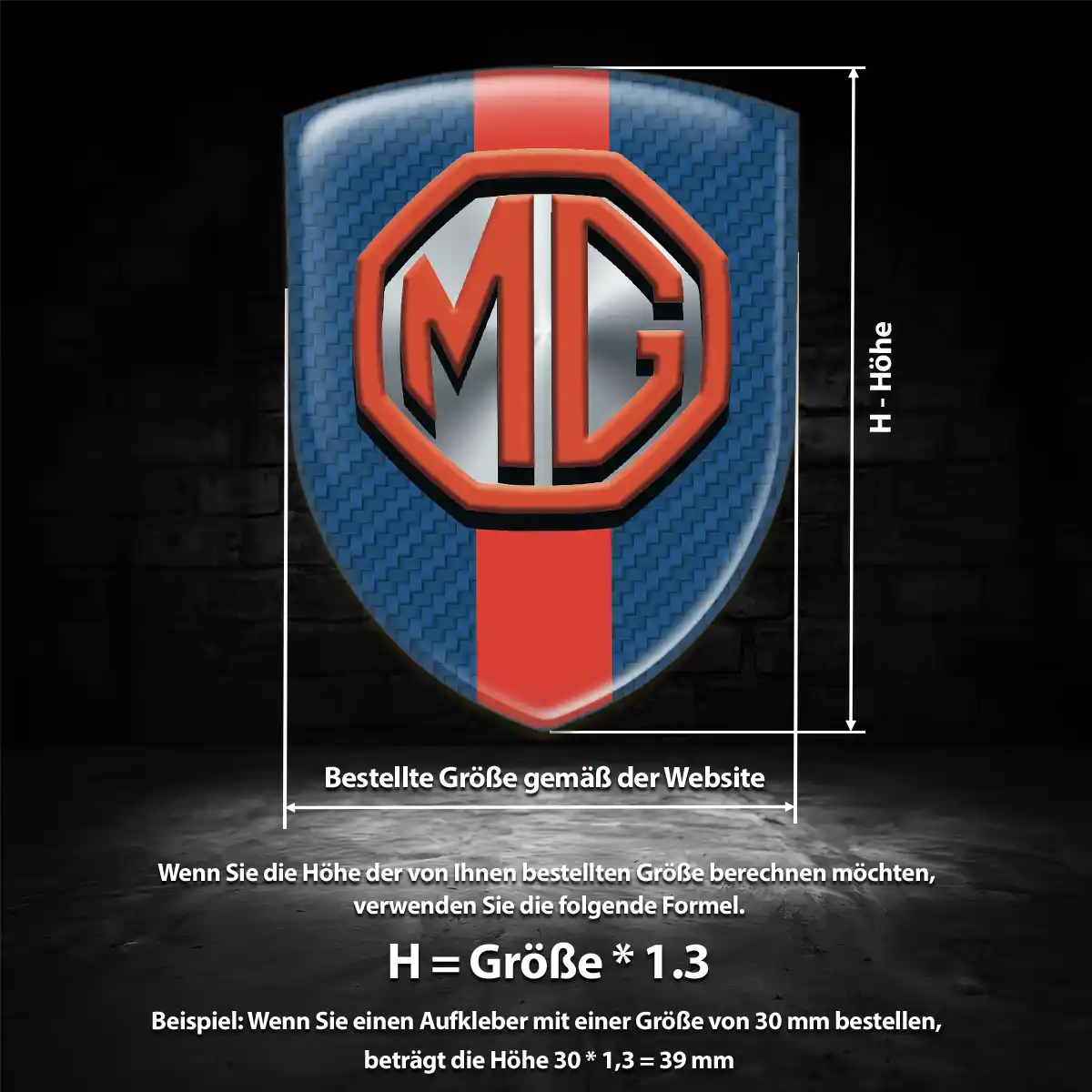 MG Emblem Ausdrucksstarkes Design