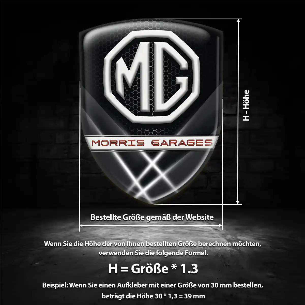 MG Emblem Wappen Aufkleber Auto Edles Design