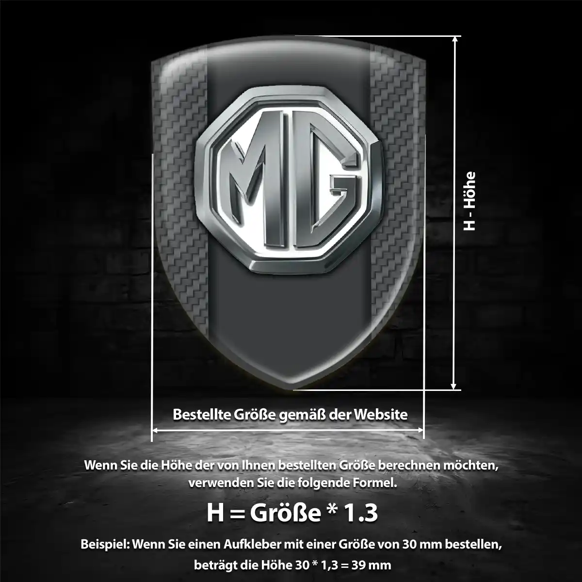 MG Emblem Wappen Aufkleber Auto Elegantes Design