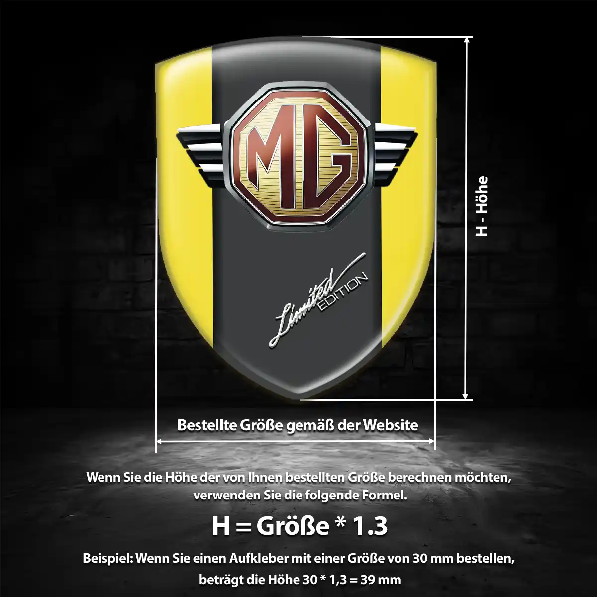 MG Emblem Wappen Aufkleber Auto Exterieurdesign