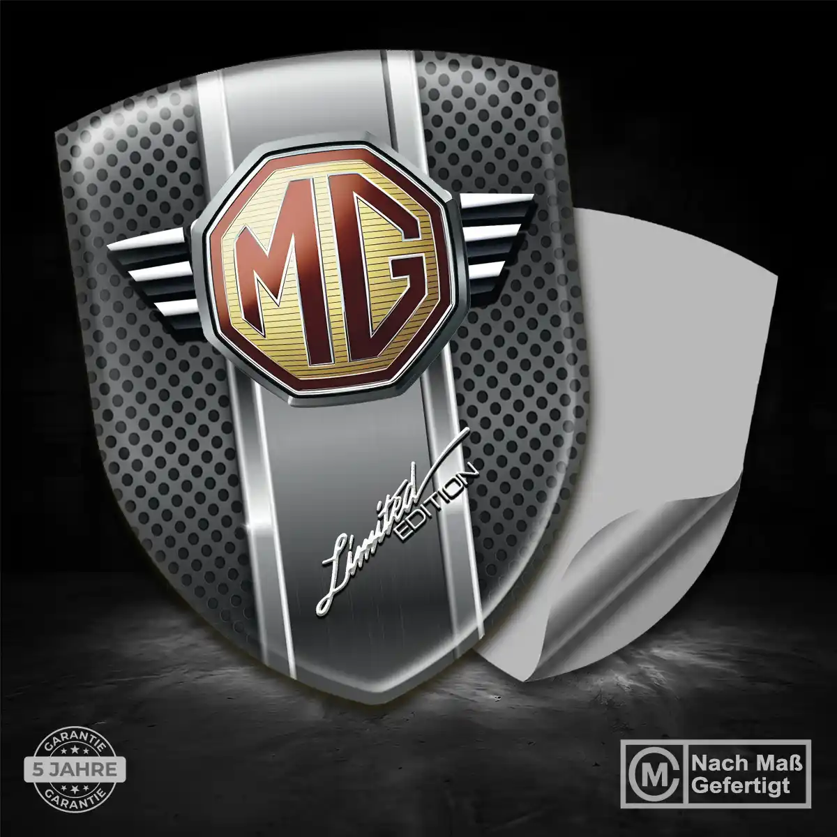 MG Emblem Wappen Aufkleber Auto Hochwertiges Harz