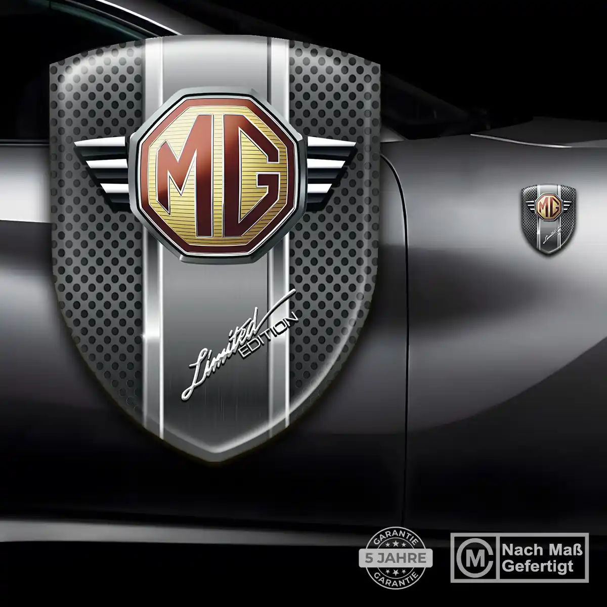 MG Emblem Wappen Aufkleber Auto Hochwertiges Harz