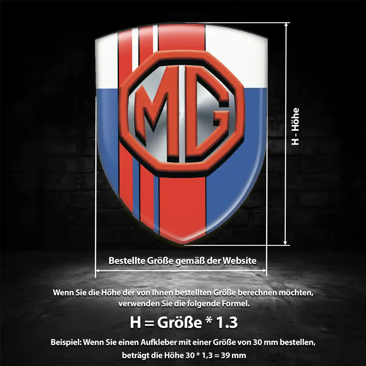 MG Emblem Wappen Aufkleber Auto Hohe Qualität