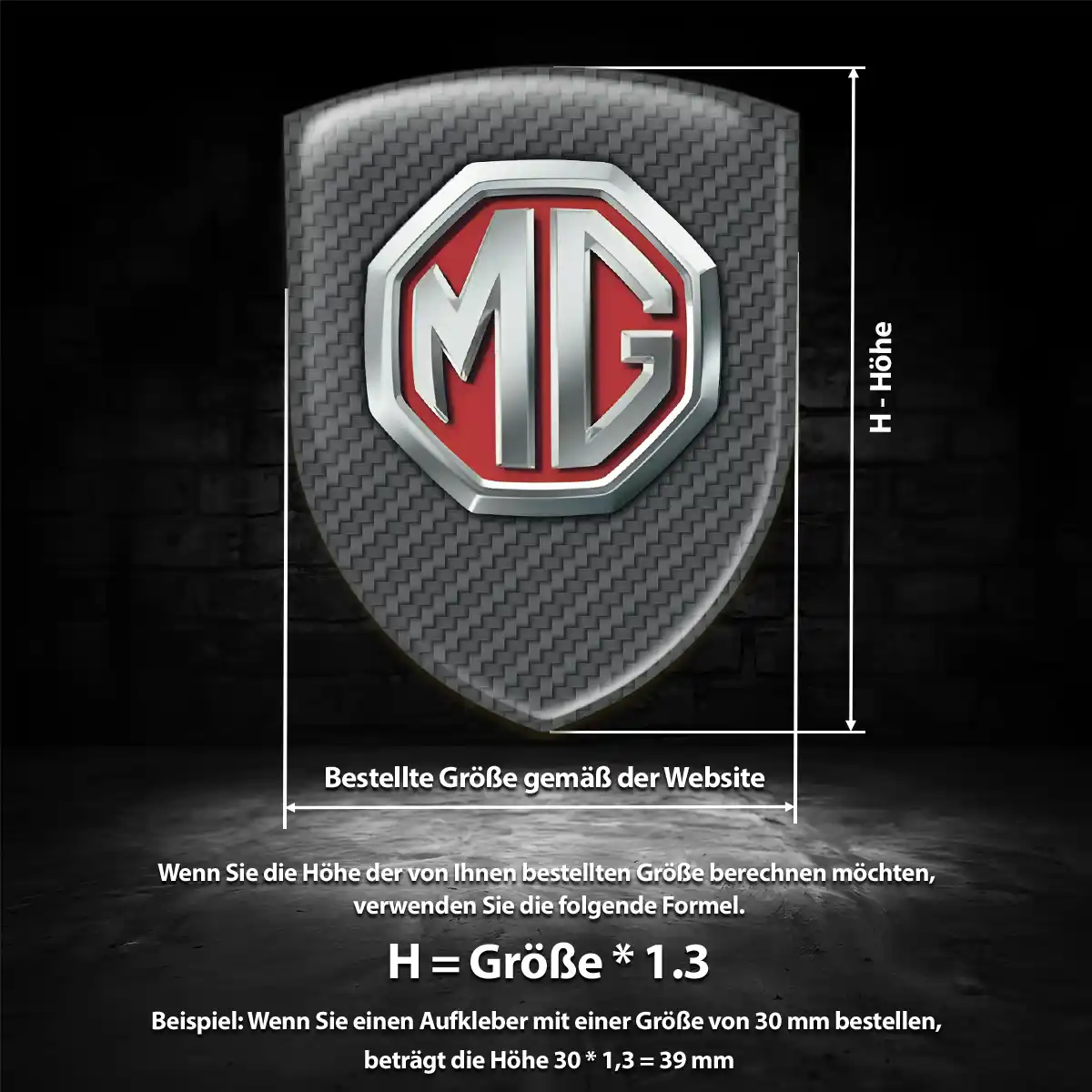 MG Emblem Wappen Aufkleber Auto Interieurdesign