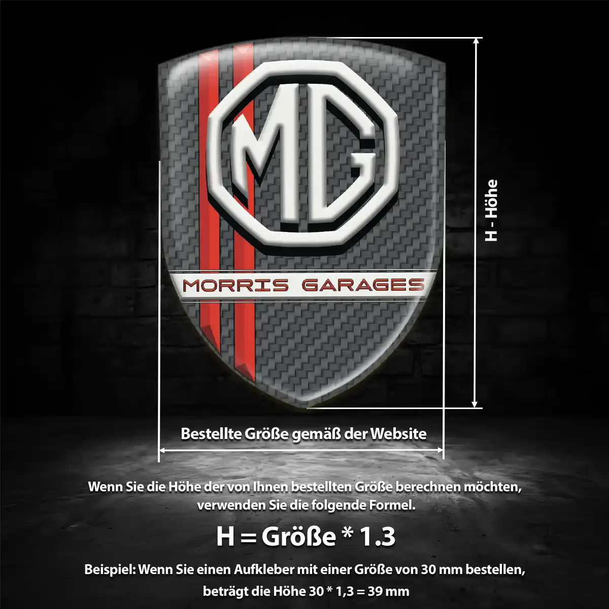 MG Emblem Wappen Aufkleber Auto Limitierte Auflage