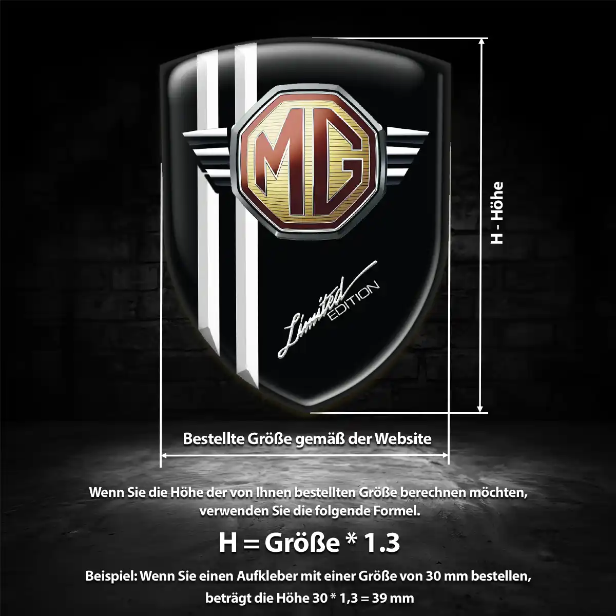 MG Emblem Wappen Aufkleber Auto Markenedition