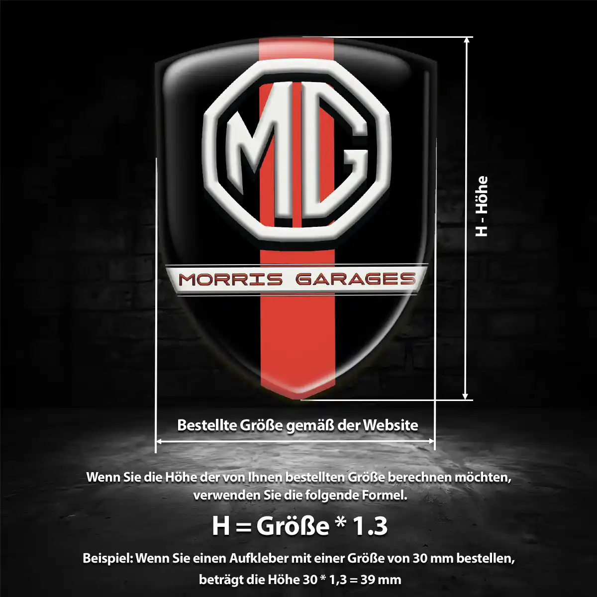 MG Emblem Wappen Aufkleber Auto Modernes Design