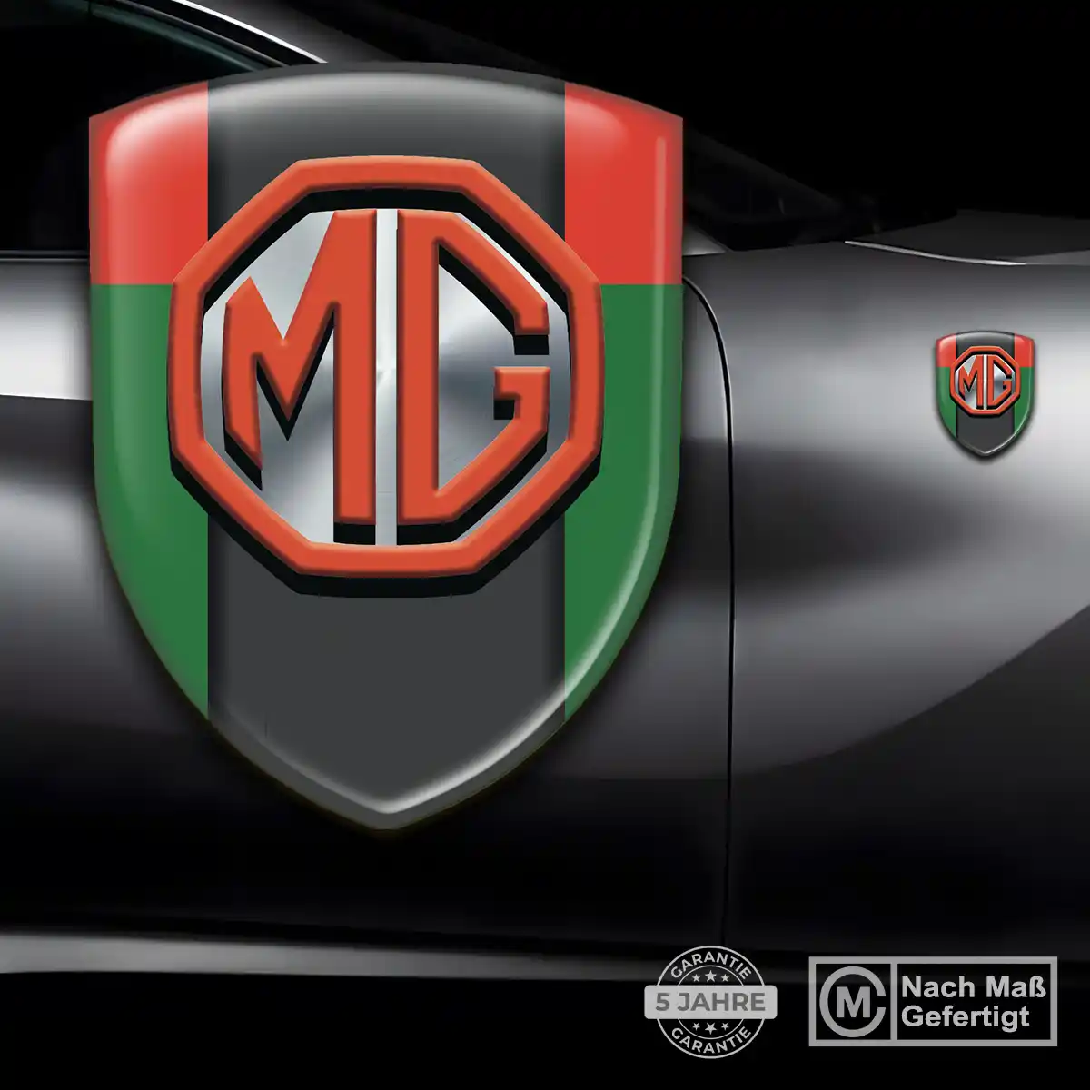 MG Emblem Wappen Aufkleber Auto Premium-Edition