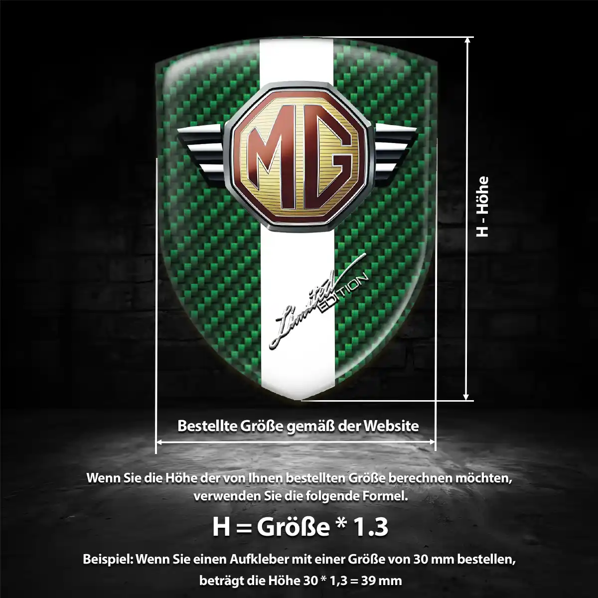 MG Emblem Wappen Aufkleber Auto Premiumqualität
