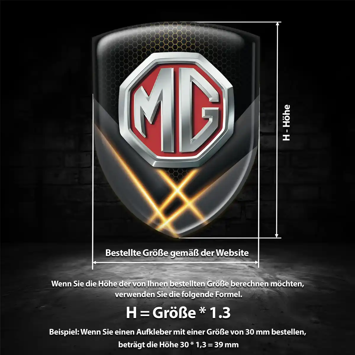 MG Emblem Wappen Aufkleber Auto Stilvolles Design