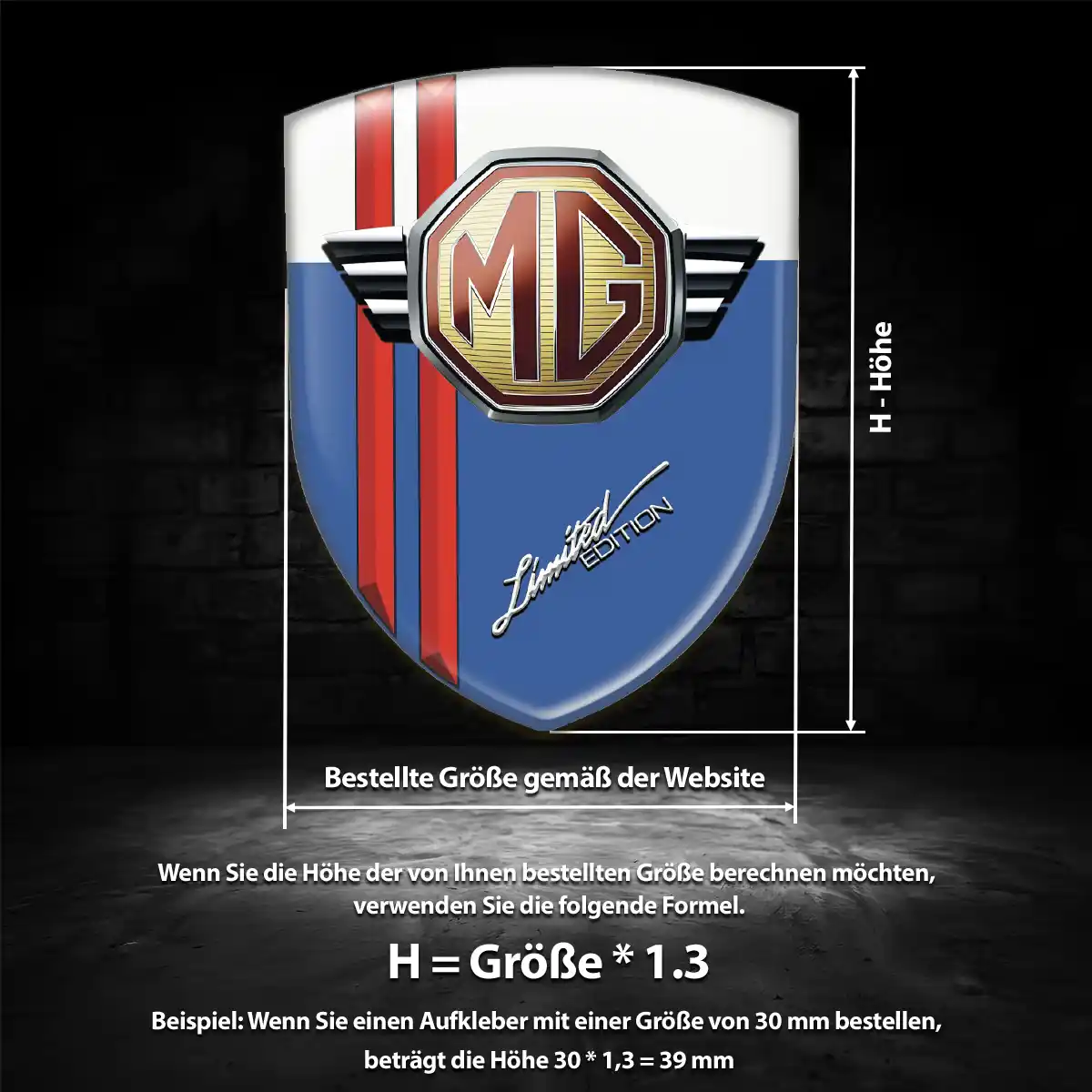 MG Emblem Wappen Aufkleber Auto Tuningfahrzeug