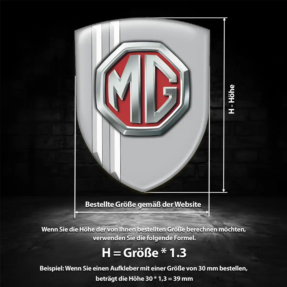 MG Emblem Wappen Aufkleber Edles Design