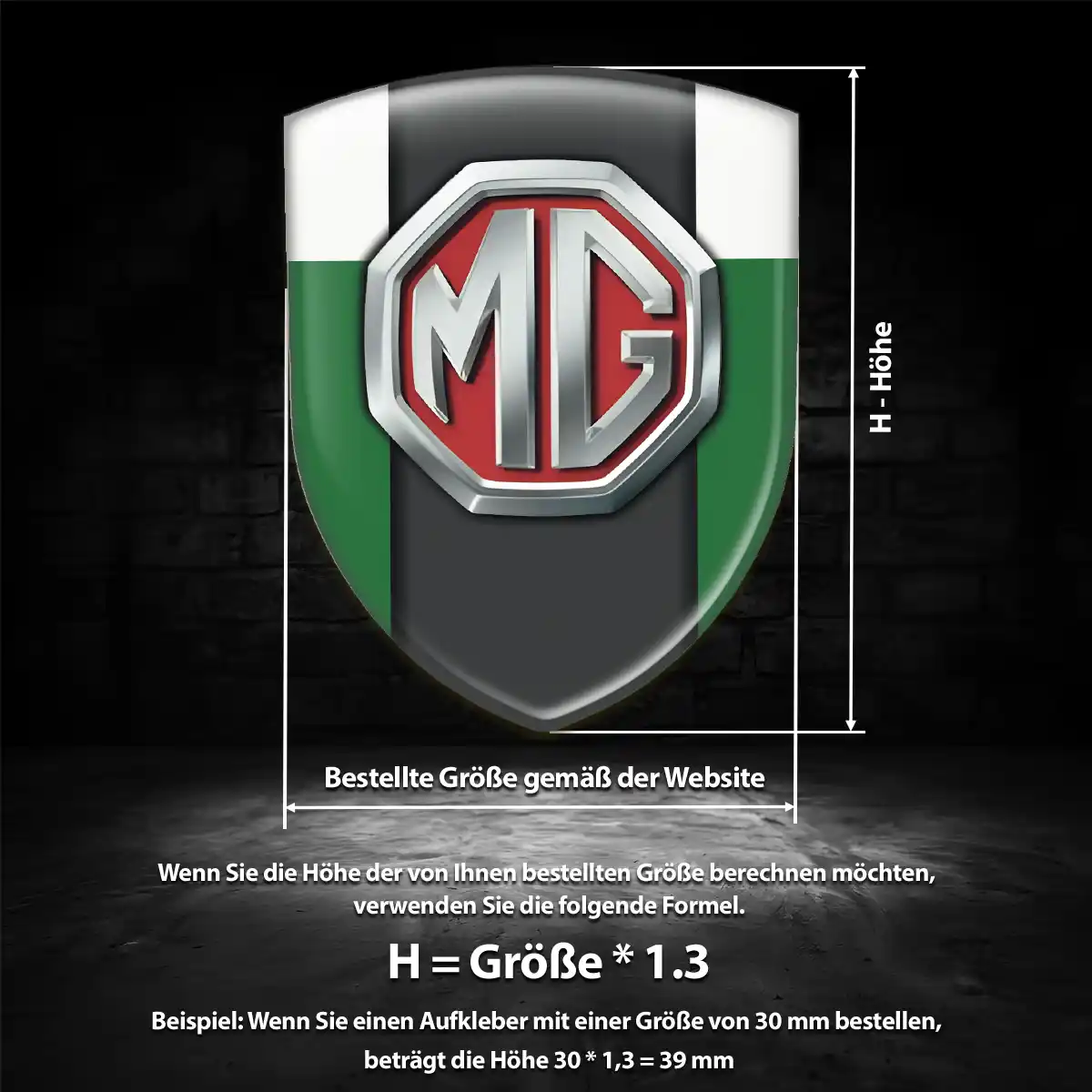 MG Emblem Wappen Aufkleber Erstklassige Qualität