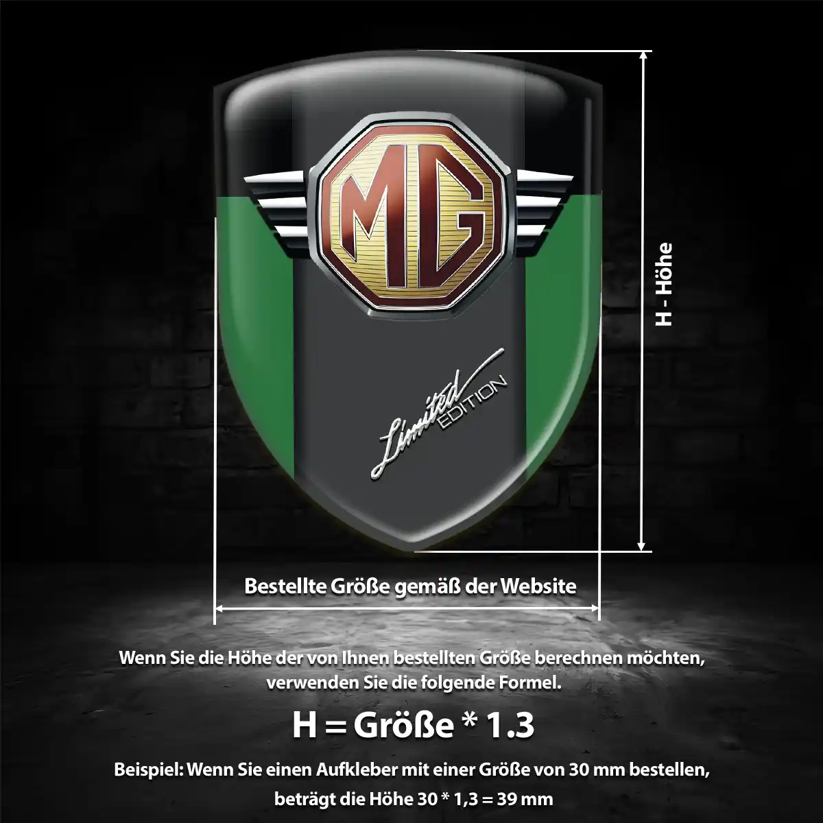 MG Emblem Wappen Aufkleber Hohe Qualität