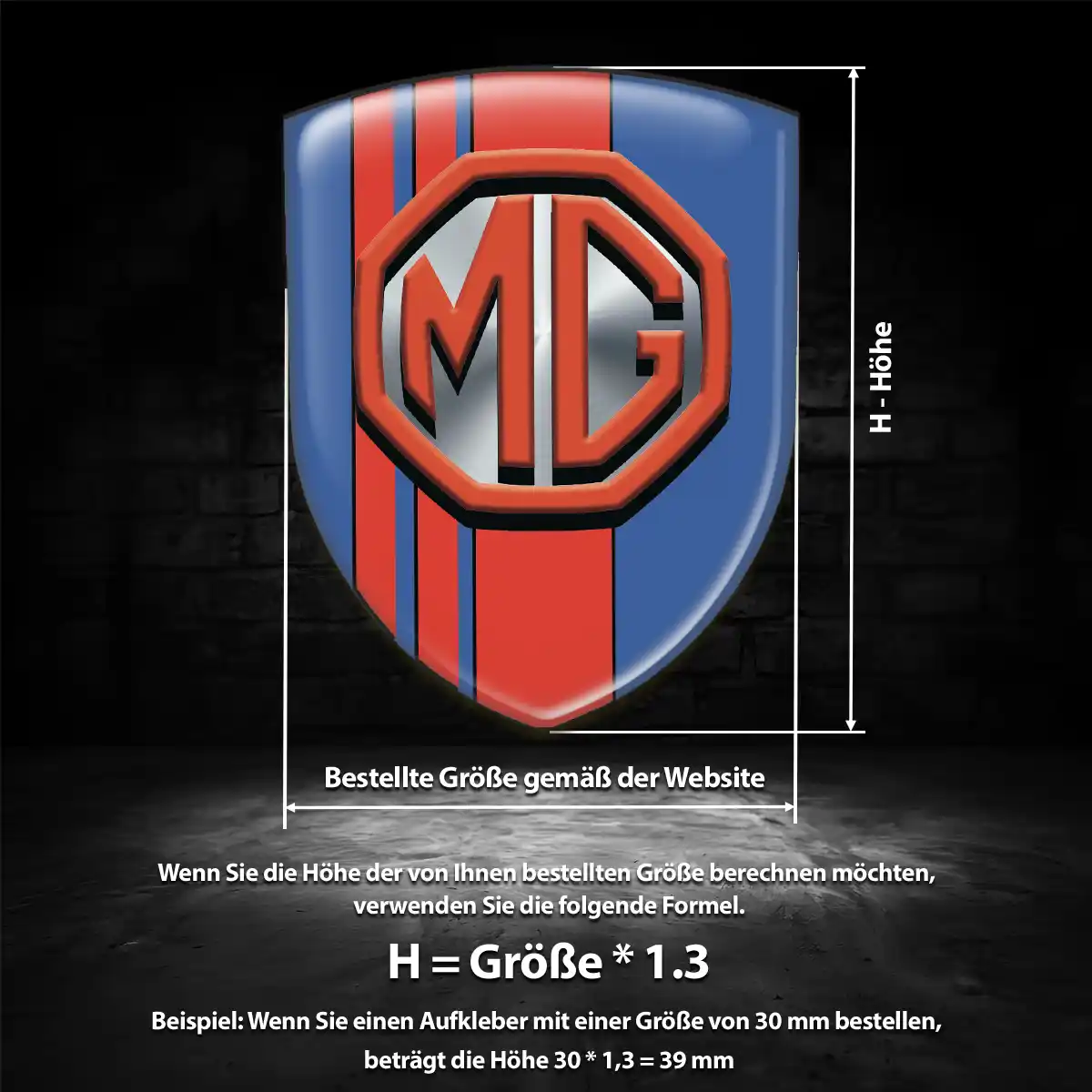 MG Emblem Wappen Aufkleber Markenedition