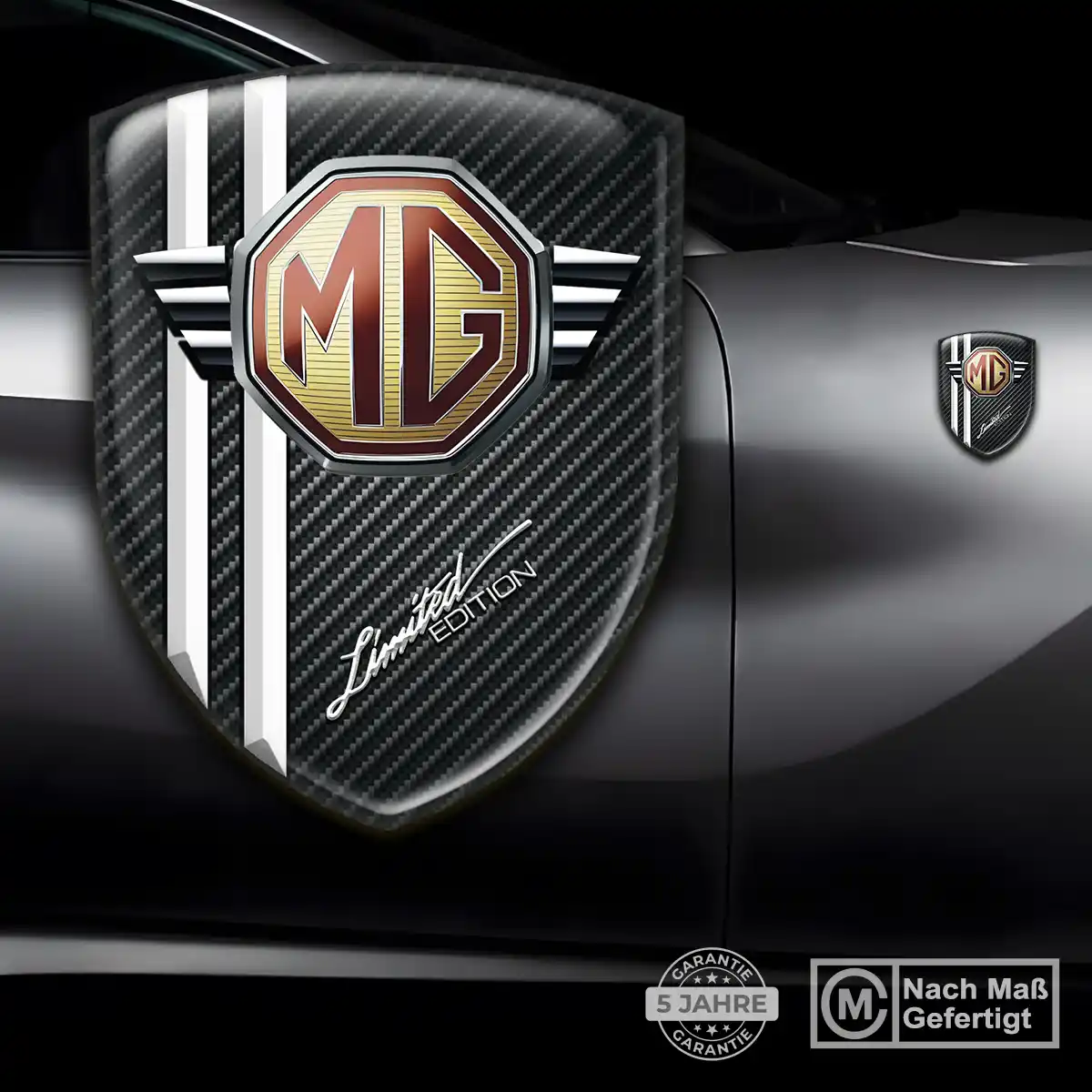 MG Emblem Wappen Aufkleber Modernes Design