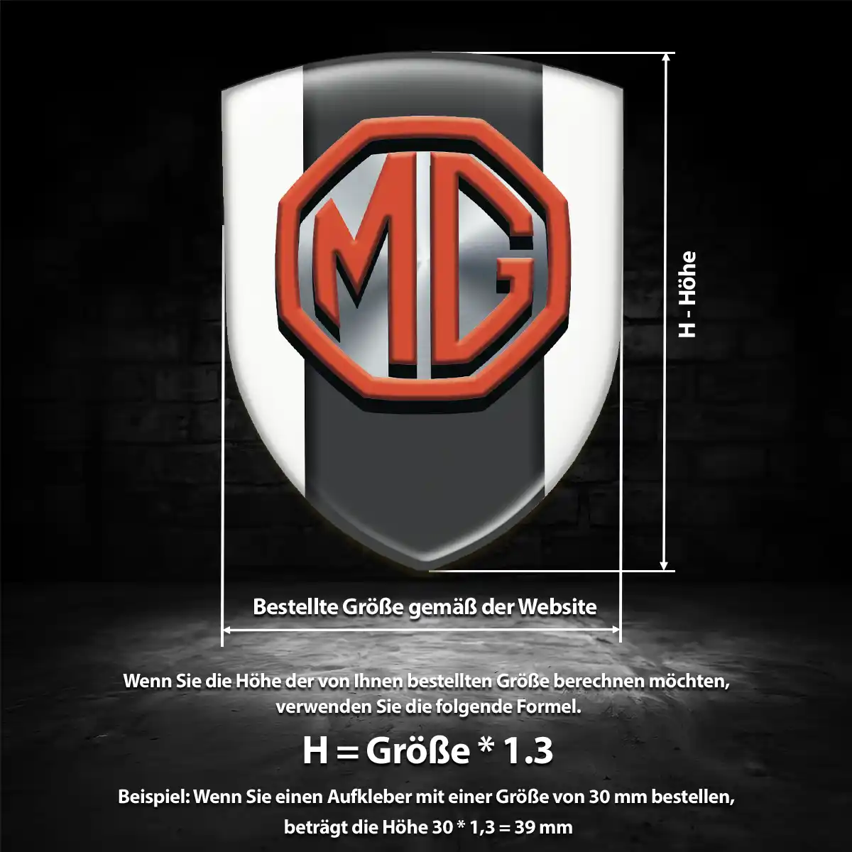 MG Emblem Wappen Aufkleber Premium-Edition