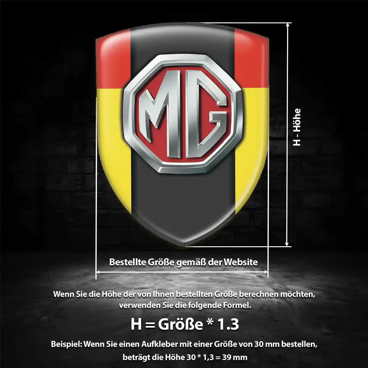 MG Emblem Wappen Aufkleber Premiumqualität