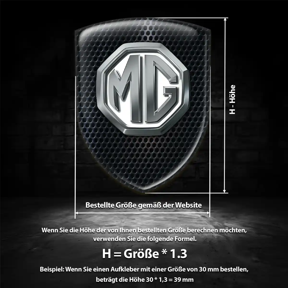 MG Emblem Wappen Aufkleber Stilvolles Design