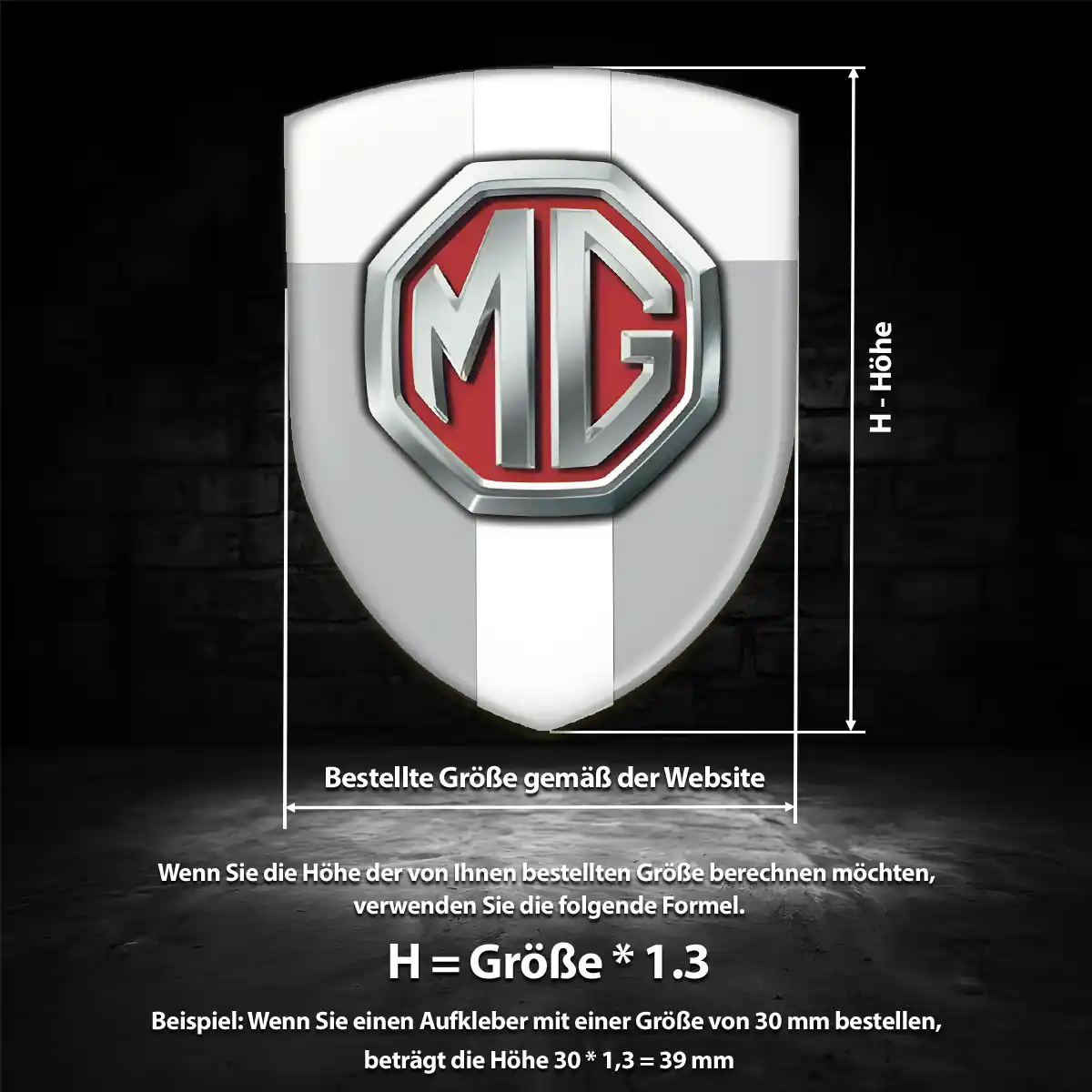 MG Emblem Wappen Aufkleber Tuningfahrzeug