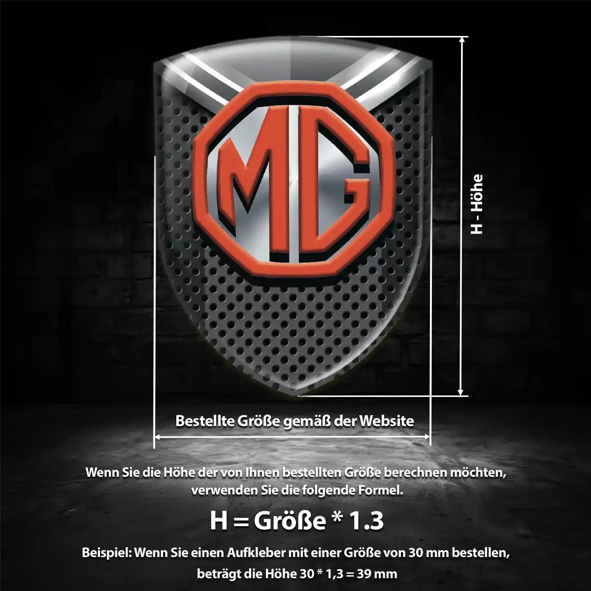 MG Emblem Wappen Ausdrucksstarkes Design