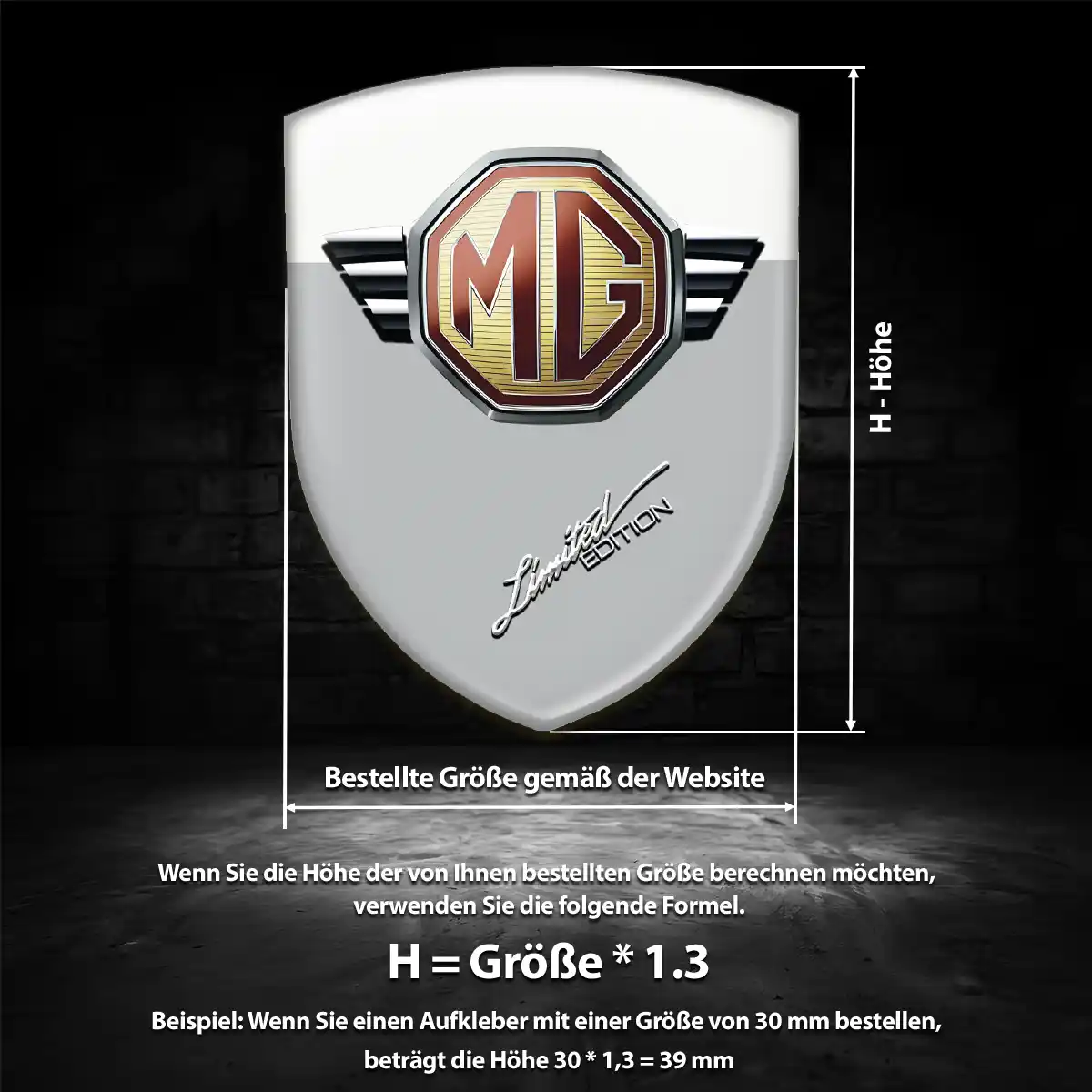 MG Emblem Wappen Auto Interieurdesign