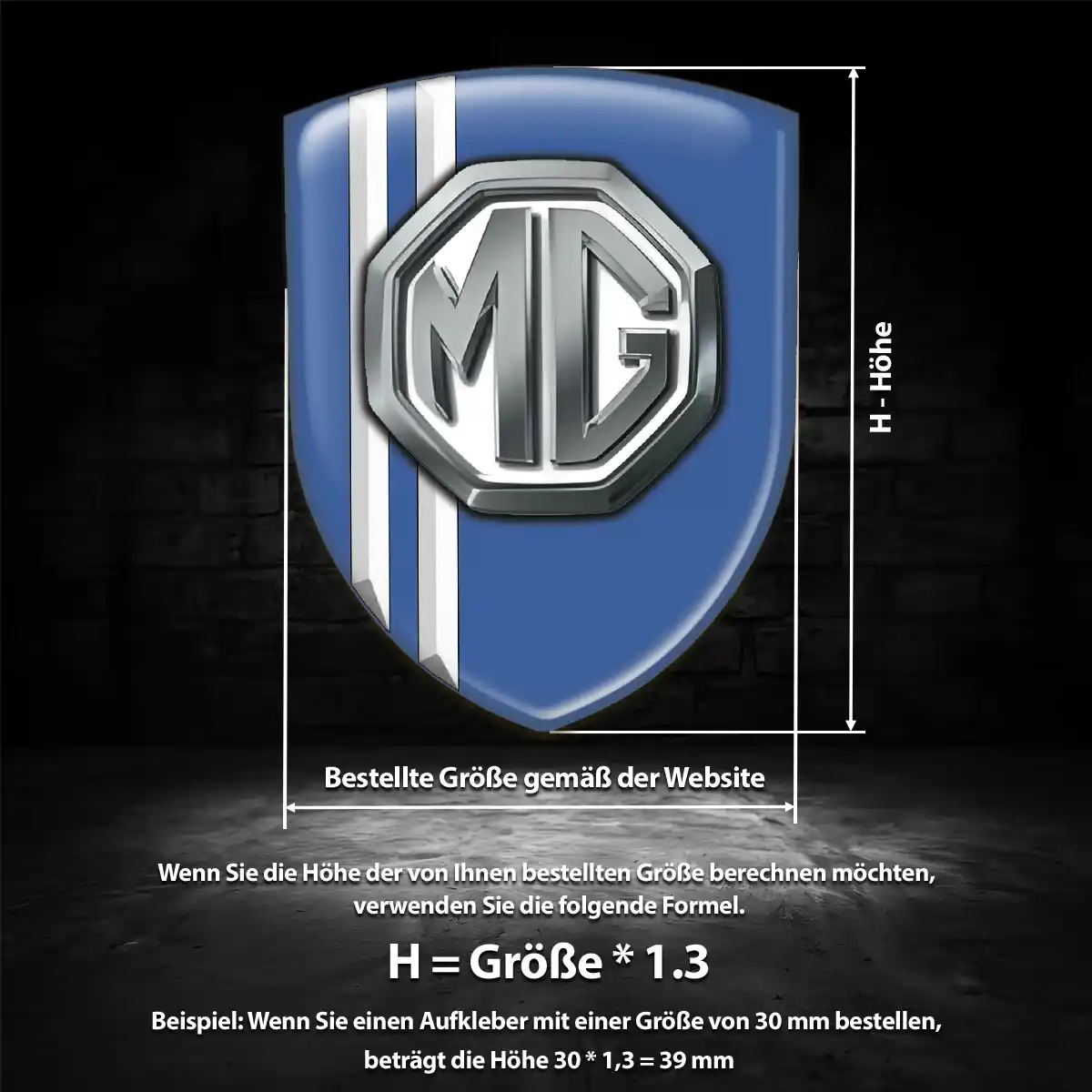 MG Emblem Wappen Auto Premium-Edition