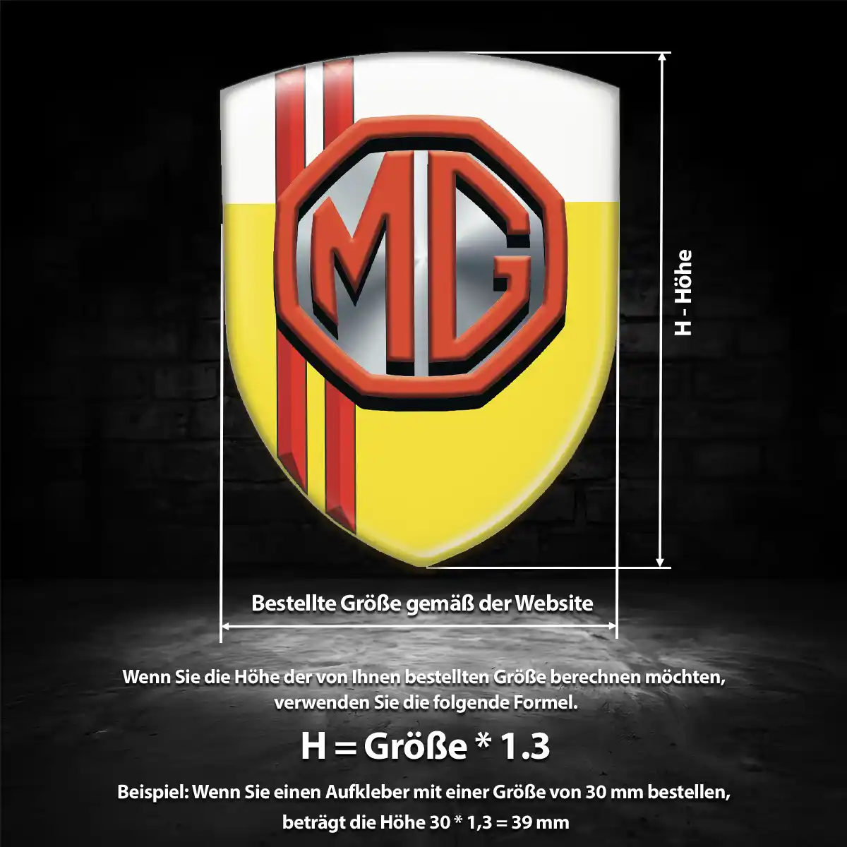 MG Emblem Wappen Hochwertiges Harz