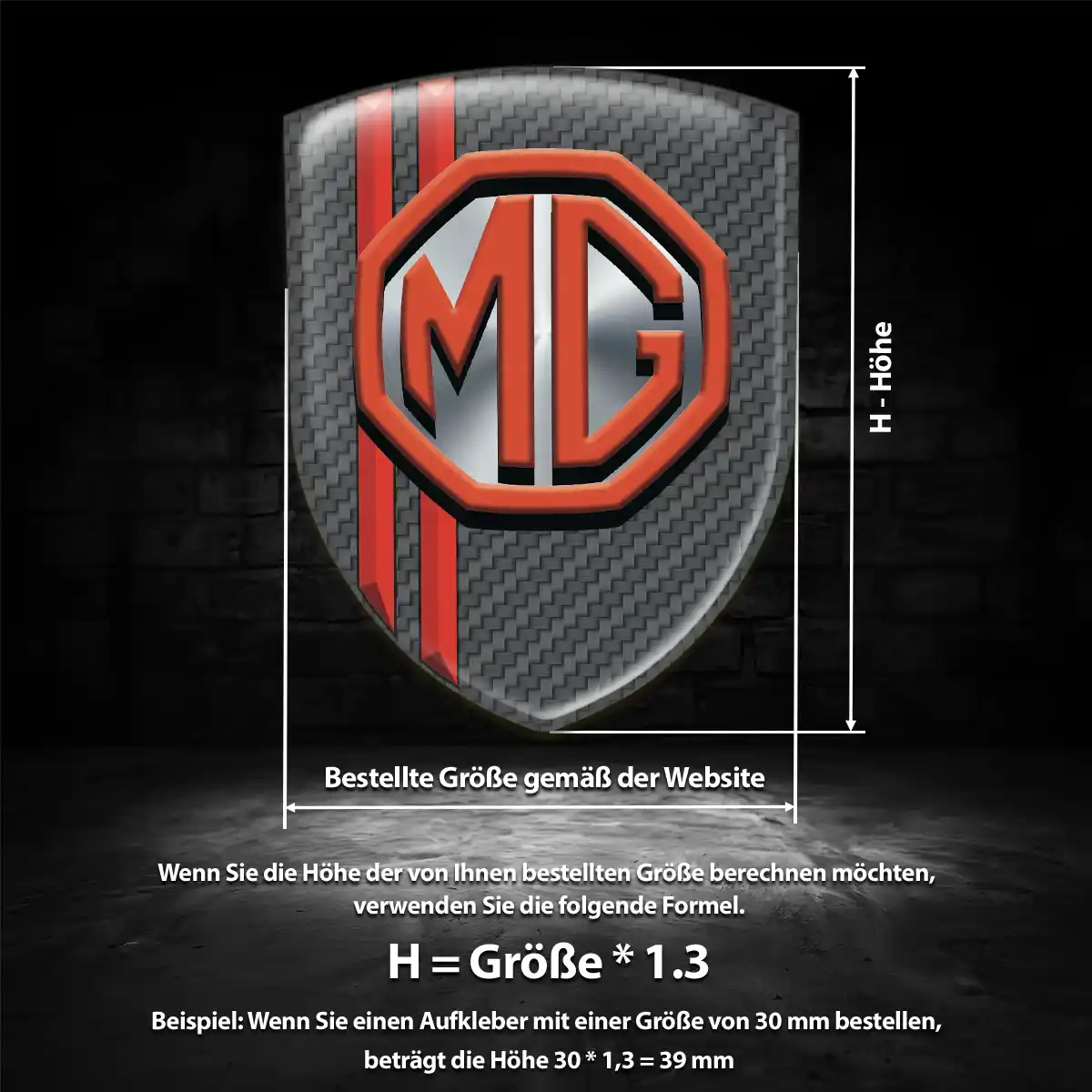 MG Emblem Wappen Interieurdesign