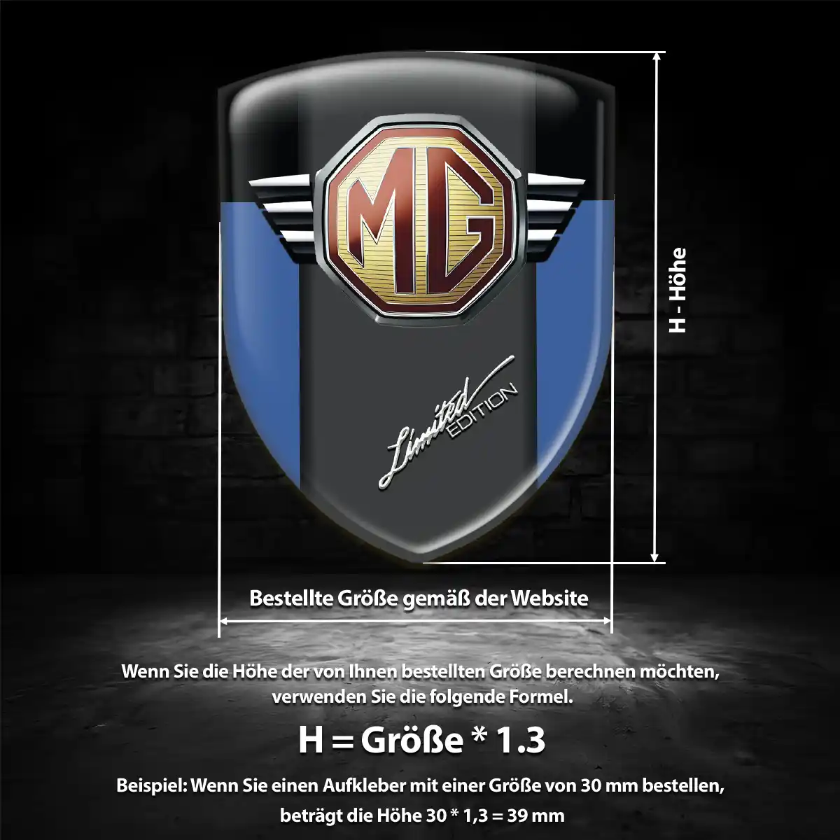 MG Emblem Wappen Stilvolles Design