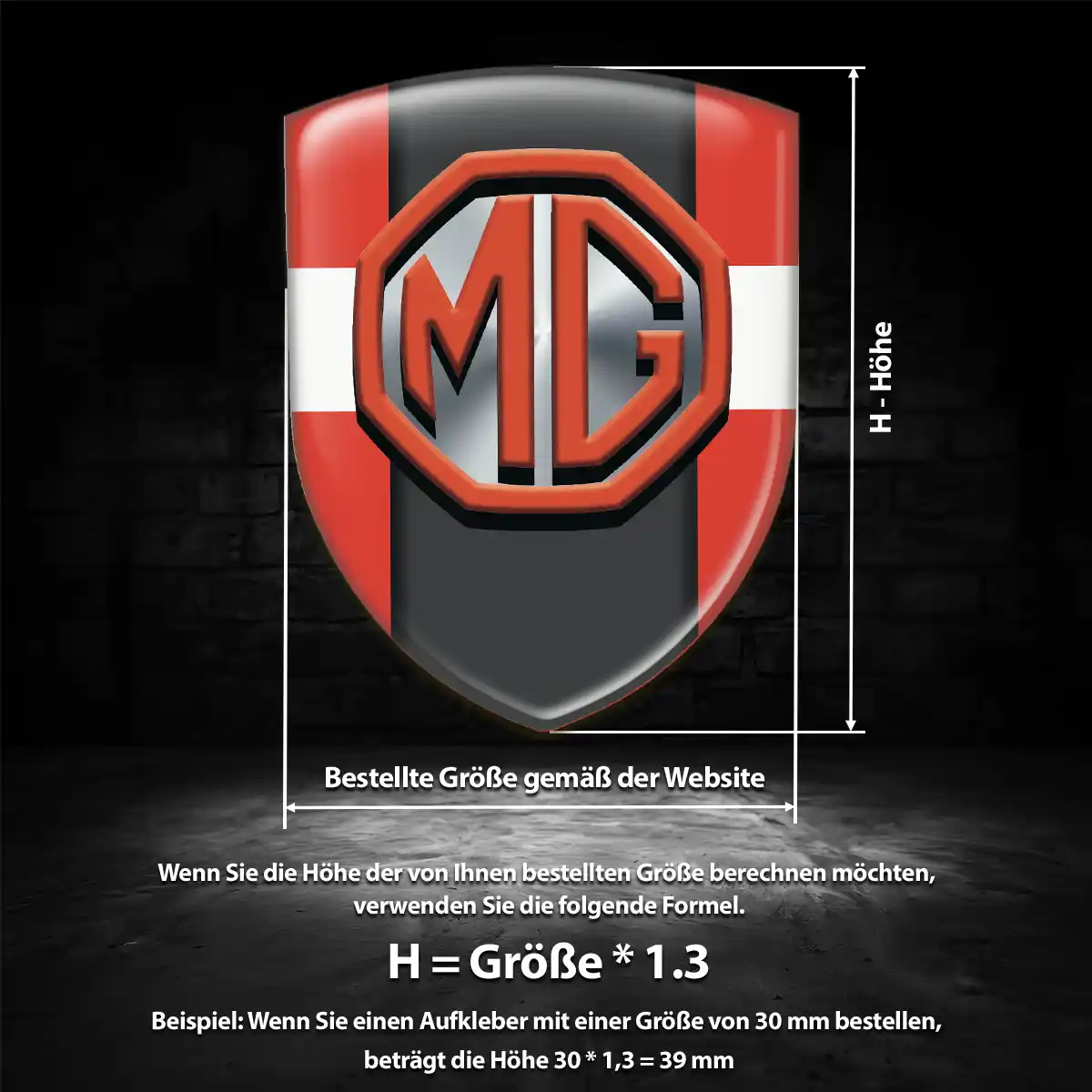 MG Embleme Ausdrucksstarkes Design