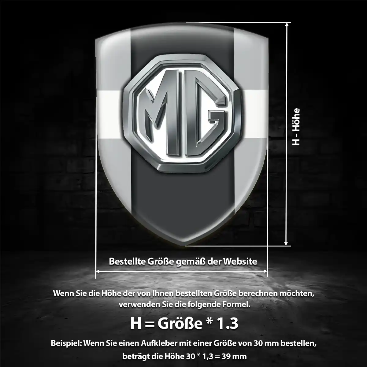 MG Embleme Silikon Aufkleber Anspruchsvolles Design