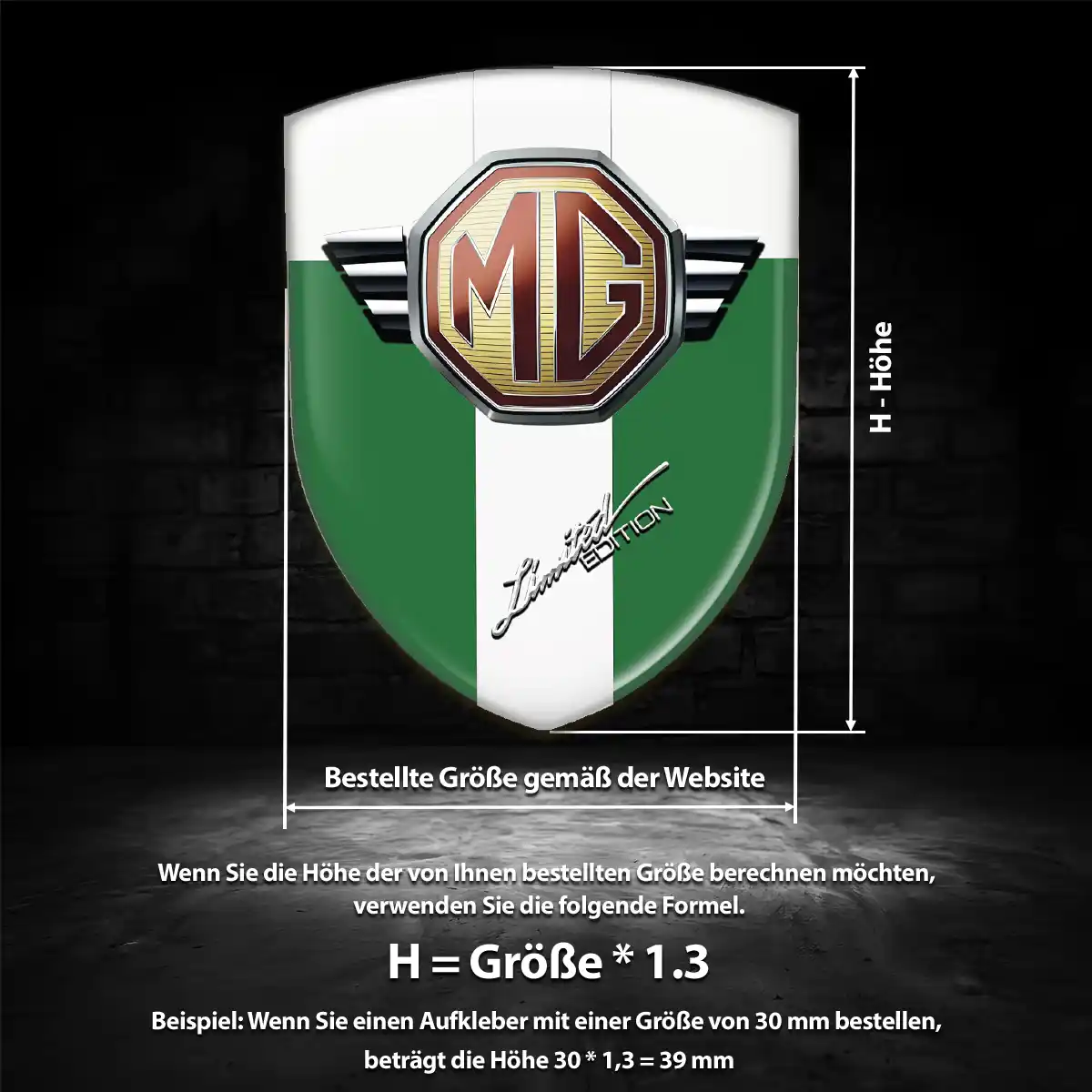 MG Embleme Silikon Aufkleber Auto Limitierte Auflage