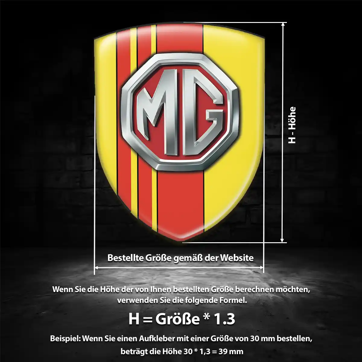 MG Embleme Silikon Aufkleber Edles Design