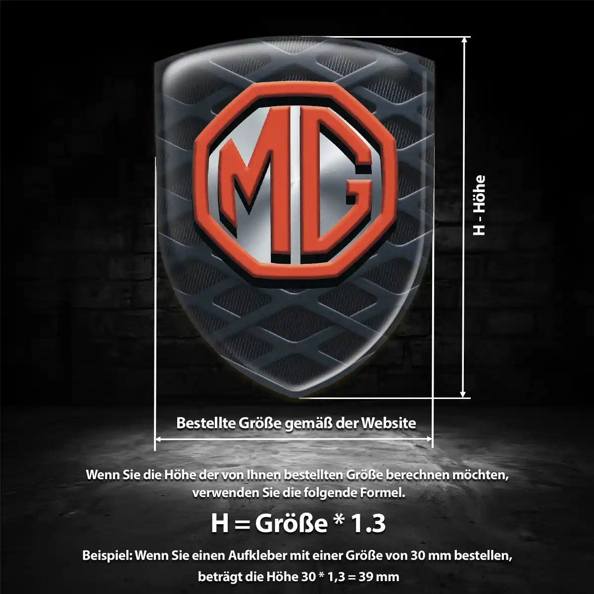 MG Embleme Silikon Aufkleber Erstklassige Qualität