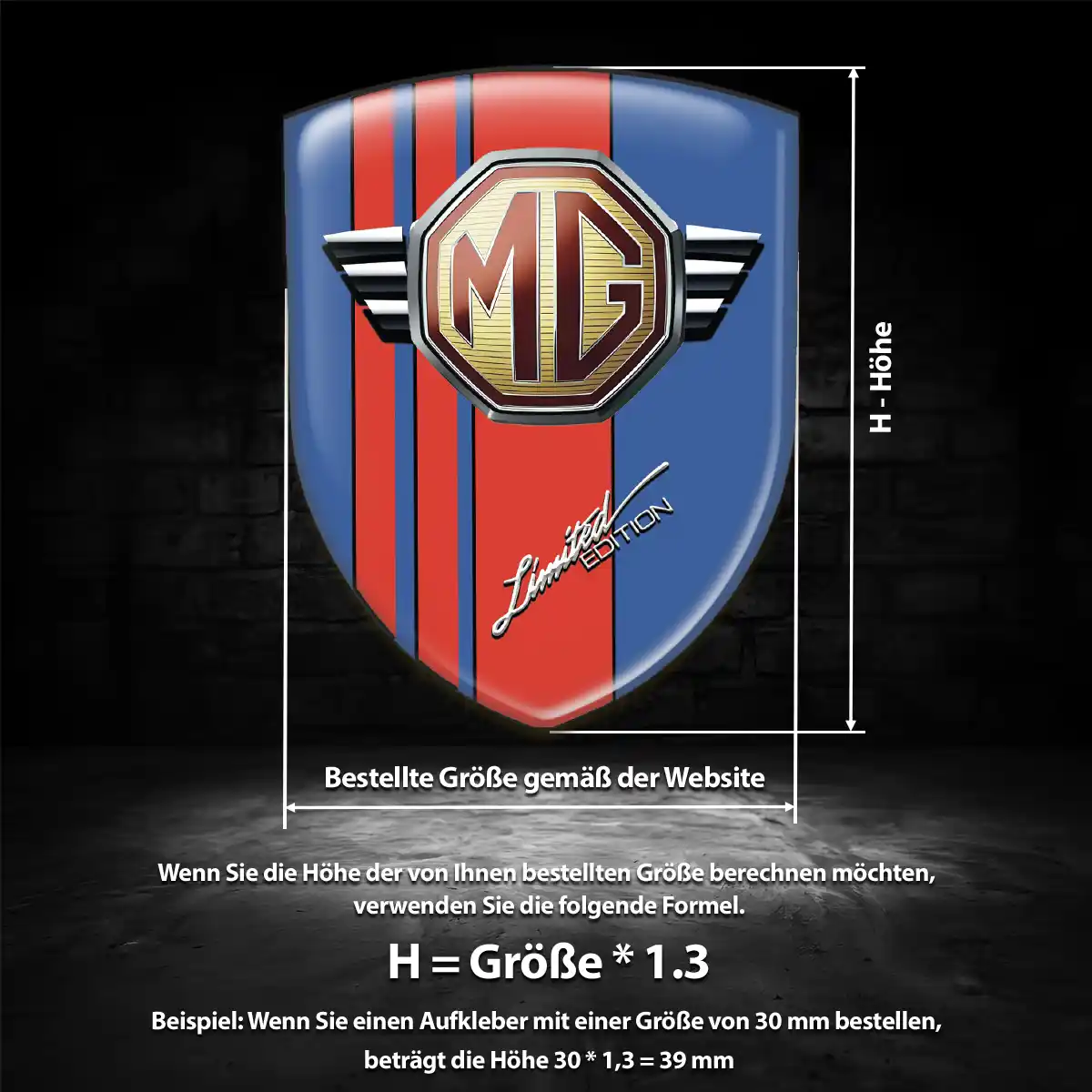 MG Embleme Silikon Aufkleber Hochwertiges Harz