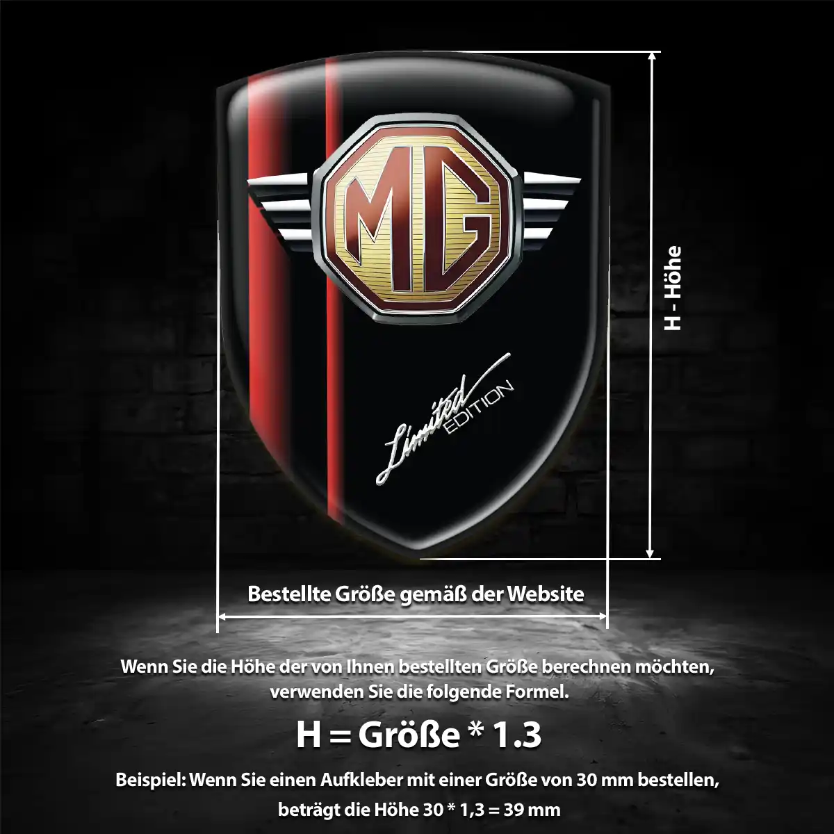 MG Embleme Silikon Aufkleber Premium-Edition