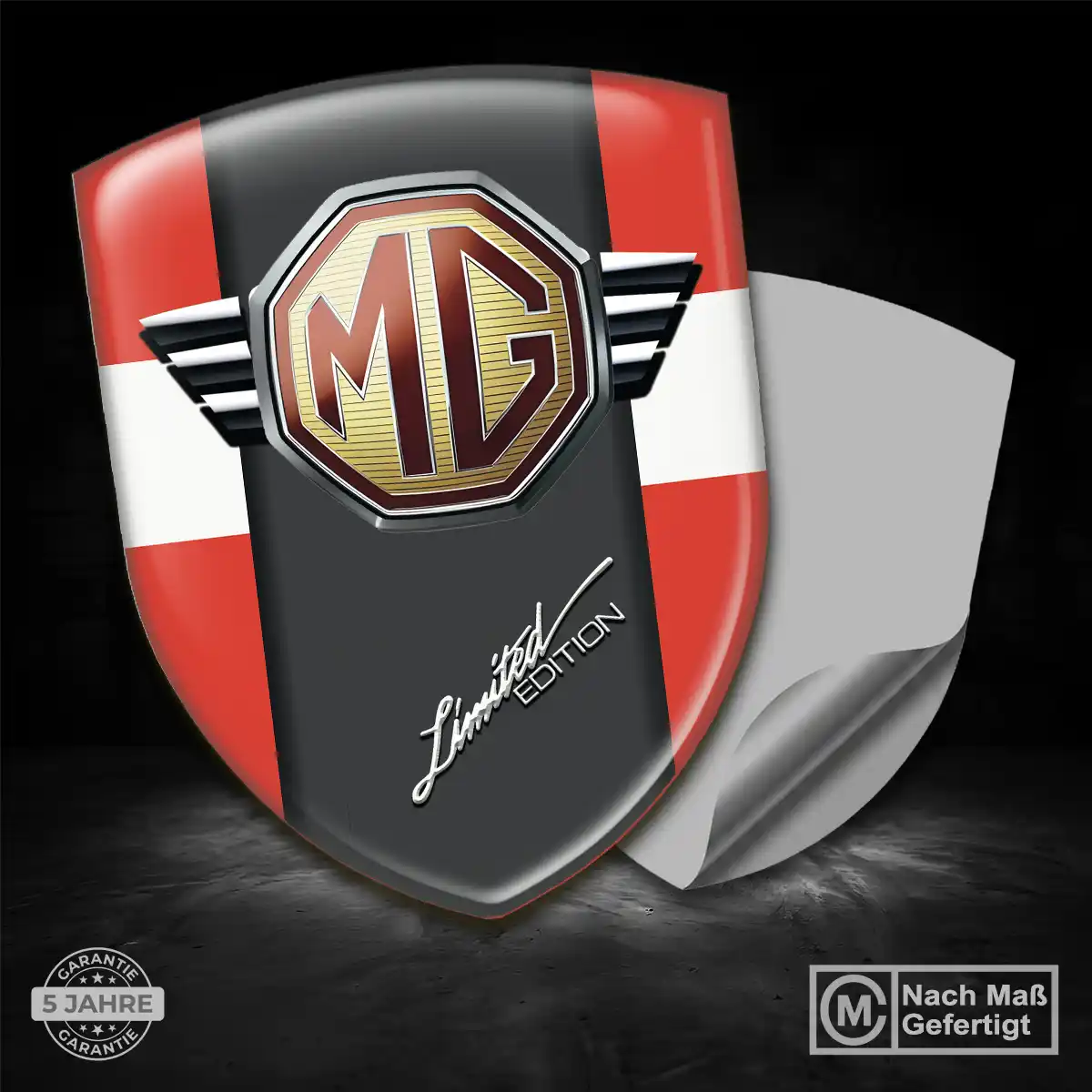 MG Embleme Silikon Aufkleber Premiumqualität