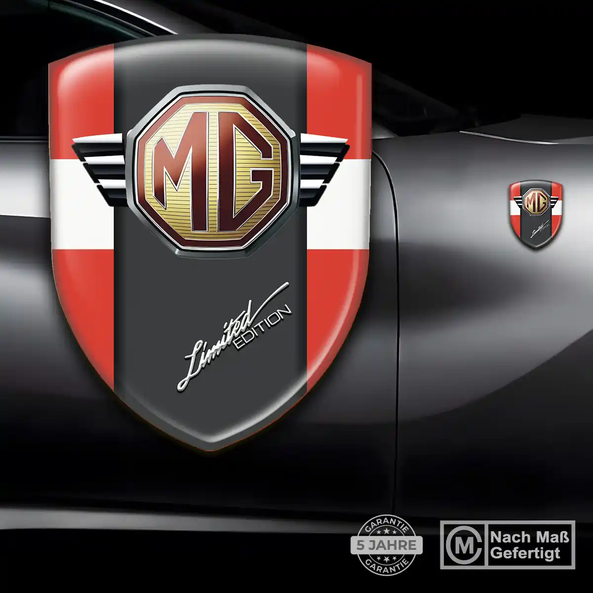MG Embleme Silikon Aufkleber Premiumqualität
