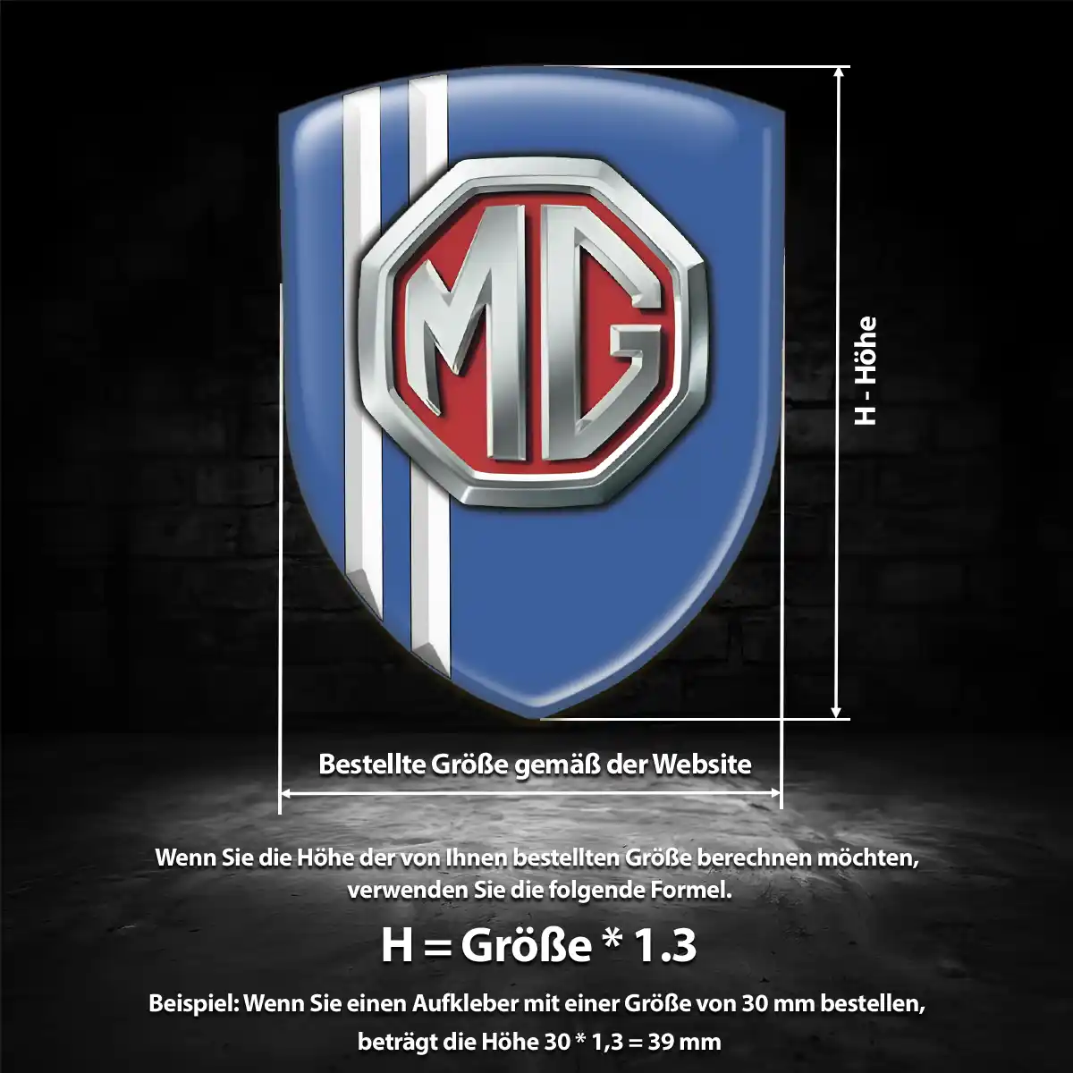 MG Embleme Silikon Aufkleber Tuningfahrzeug