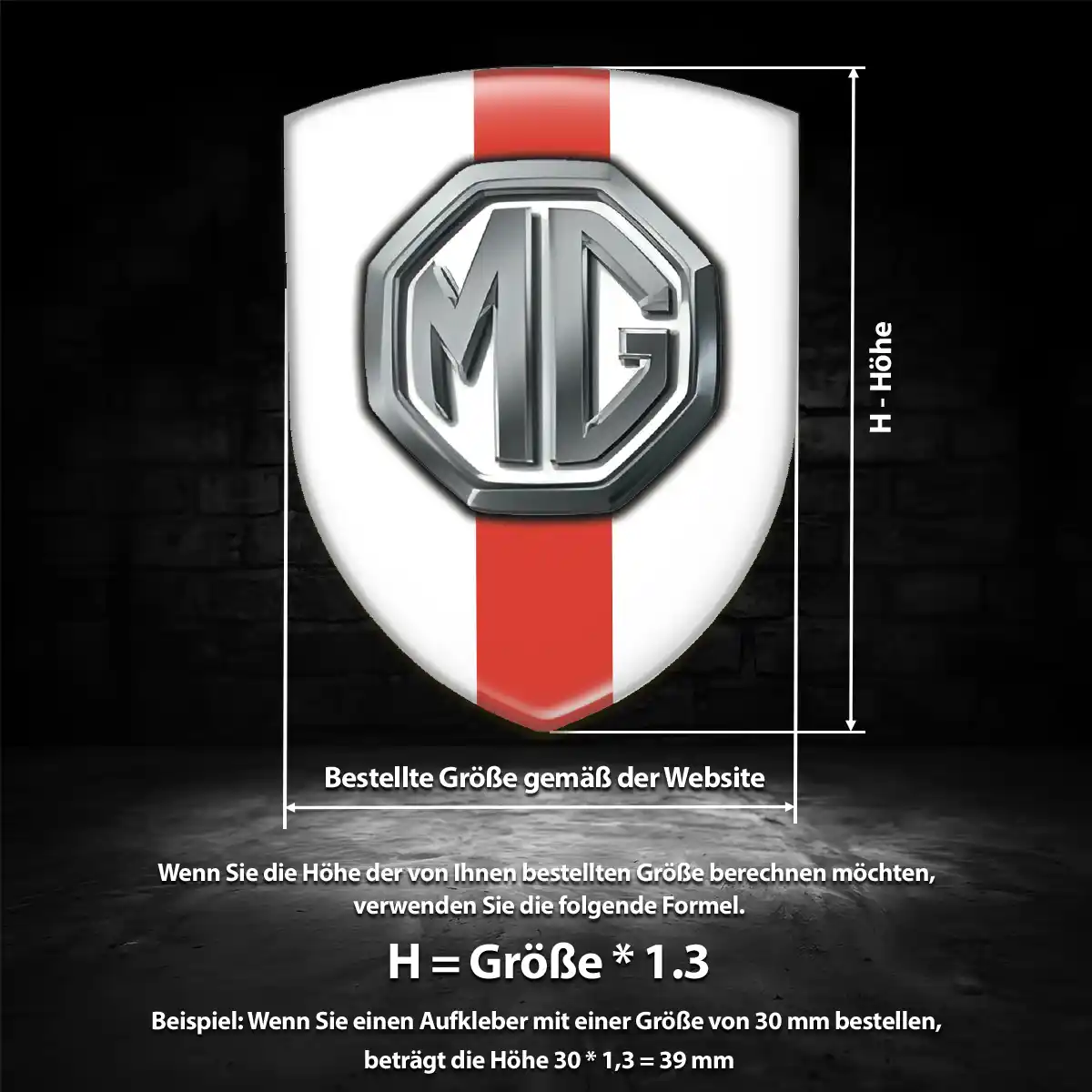 MG Silikon Aufkleber Auto Edles Design