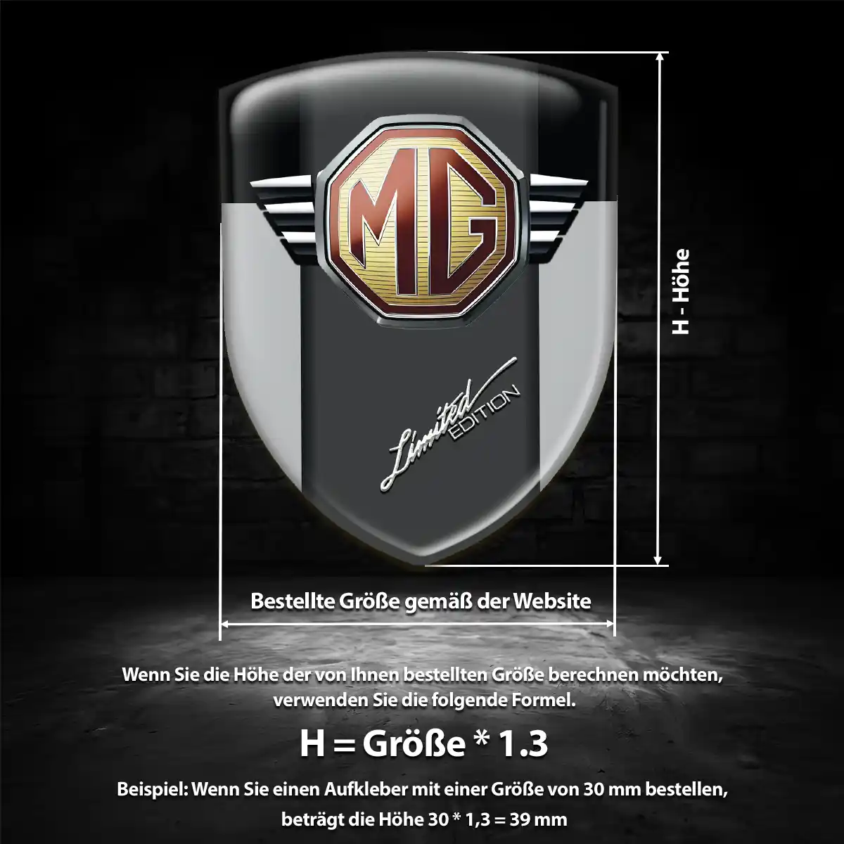 MG Silikon Aufkleber Embleme Auto Interieurdesign