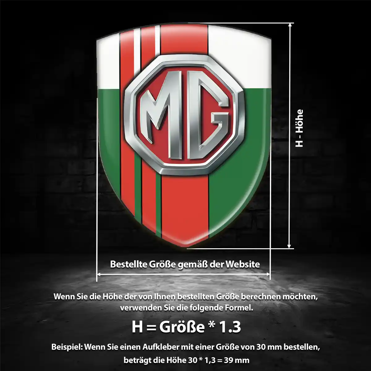 MG Silikon Aufkleber Embleme Elegantes Design