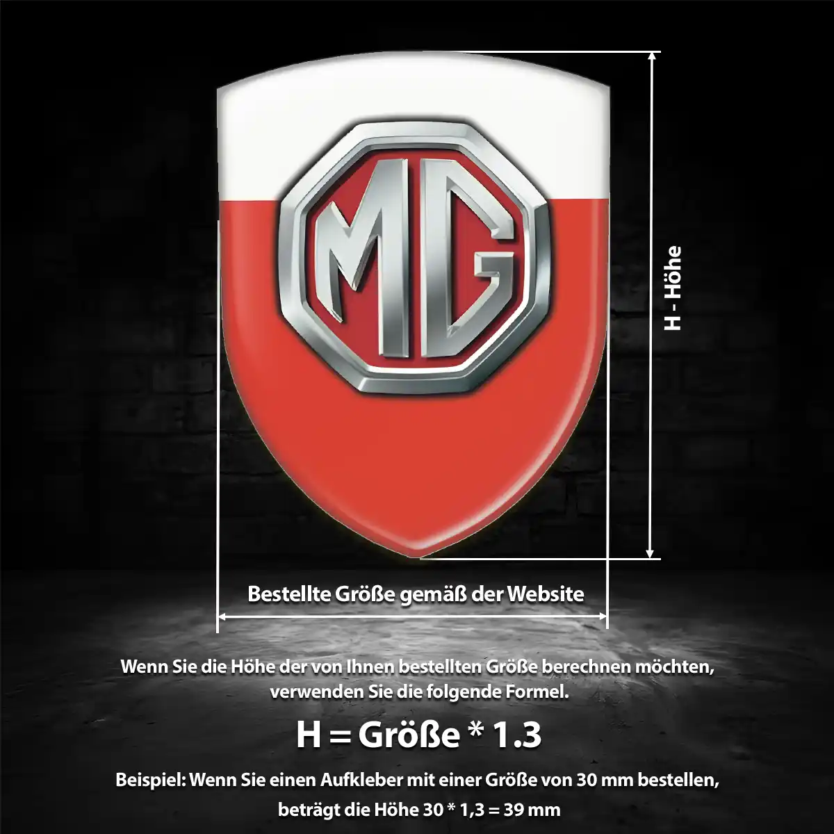 MG Silikon Aufkleber Embleme Erstklassige Qualität