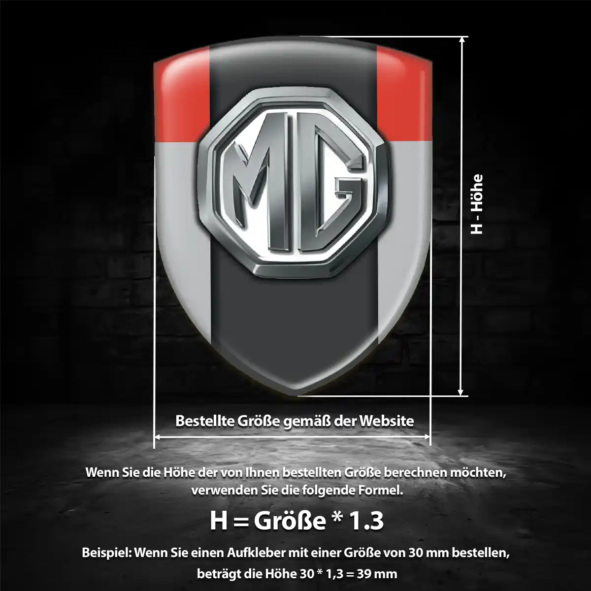 MG Silikon Aufkleber Embleme Exterieurdesign