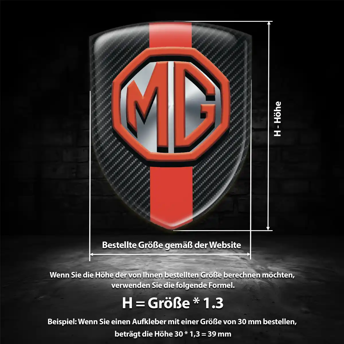 MG Silikon Aufkleber Embleme Hochwertiges Harz